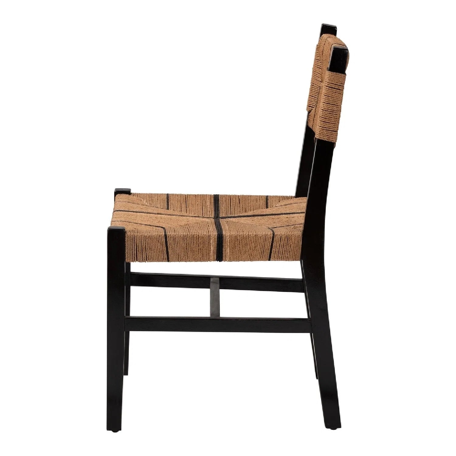 Luxury Black Mahogany Dining Chairs European Style for Villa