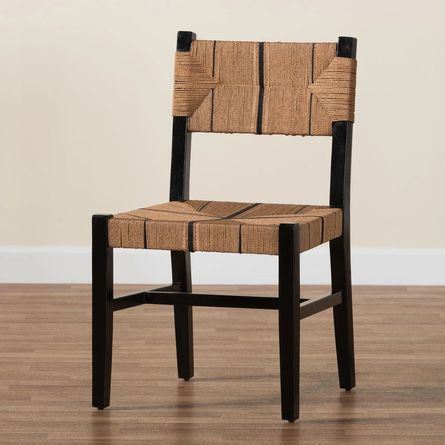Luxury Black Mahogany Dining Chairs European Style for Villa
