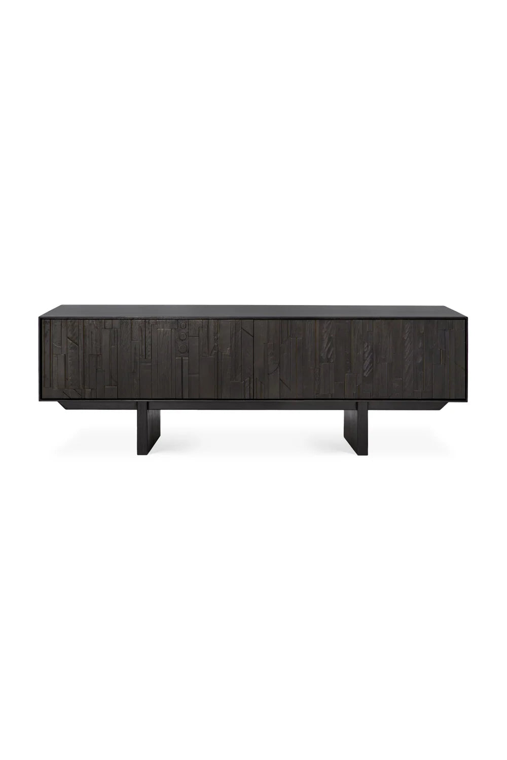 Luxury Black Mahogany TV Cabinet Modern Italian Style for Villa