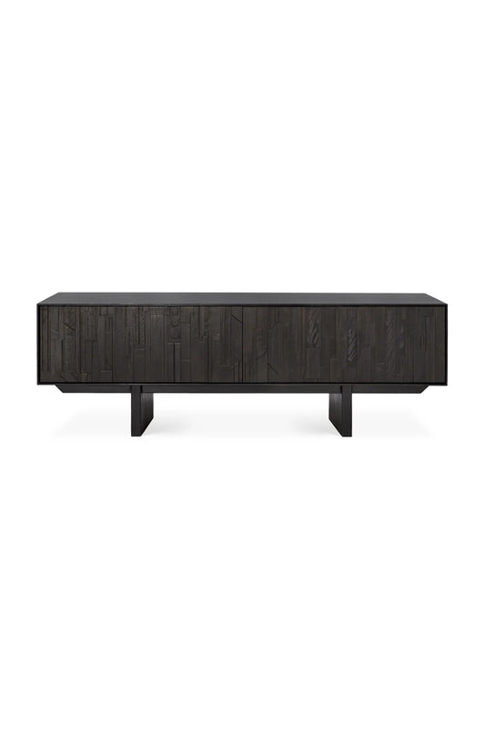 Luxury Black Mahogany TV Cabinet Modern Italian Style for Villa
