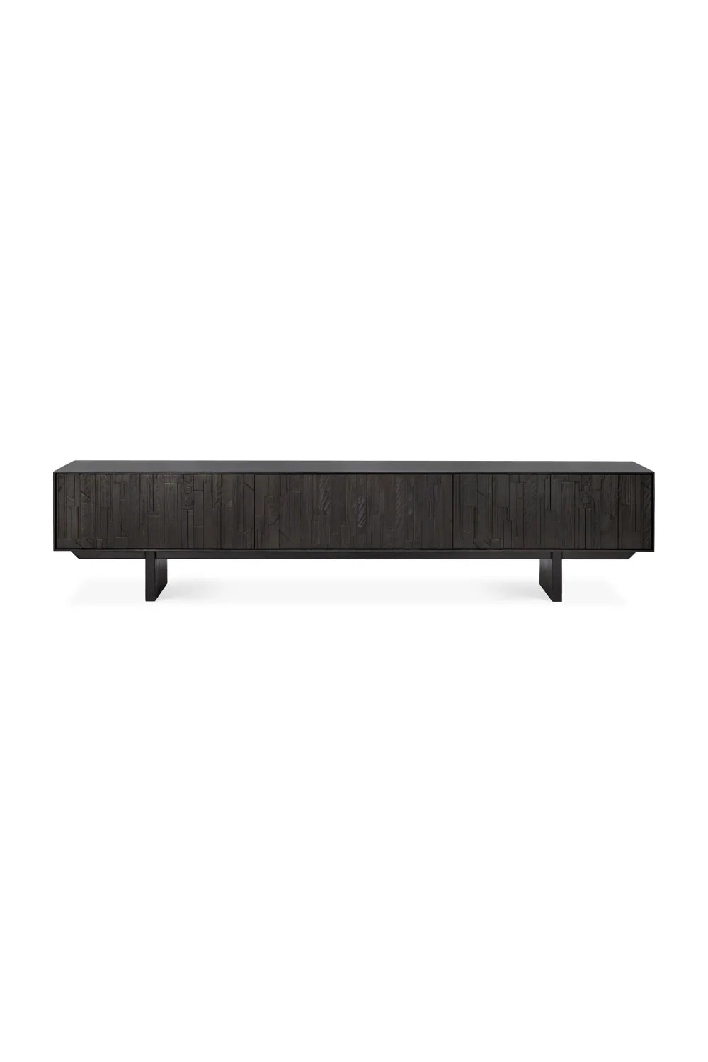 Luxury Black Mahogany TV Cabinet Modern Italian Style for Villa