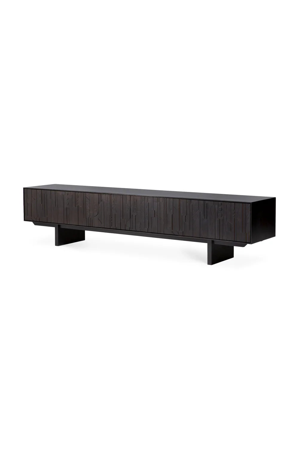 Luxury Black Mahogany TV Cabinet Modern Italian Style for Villa