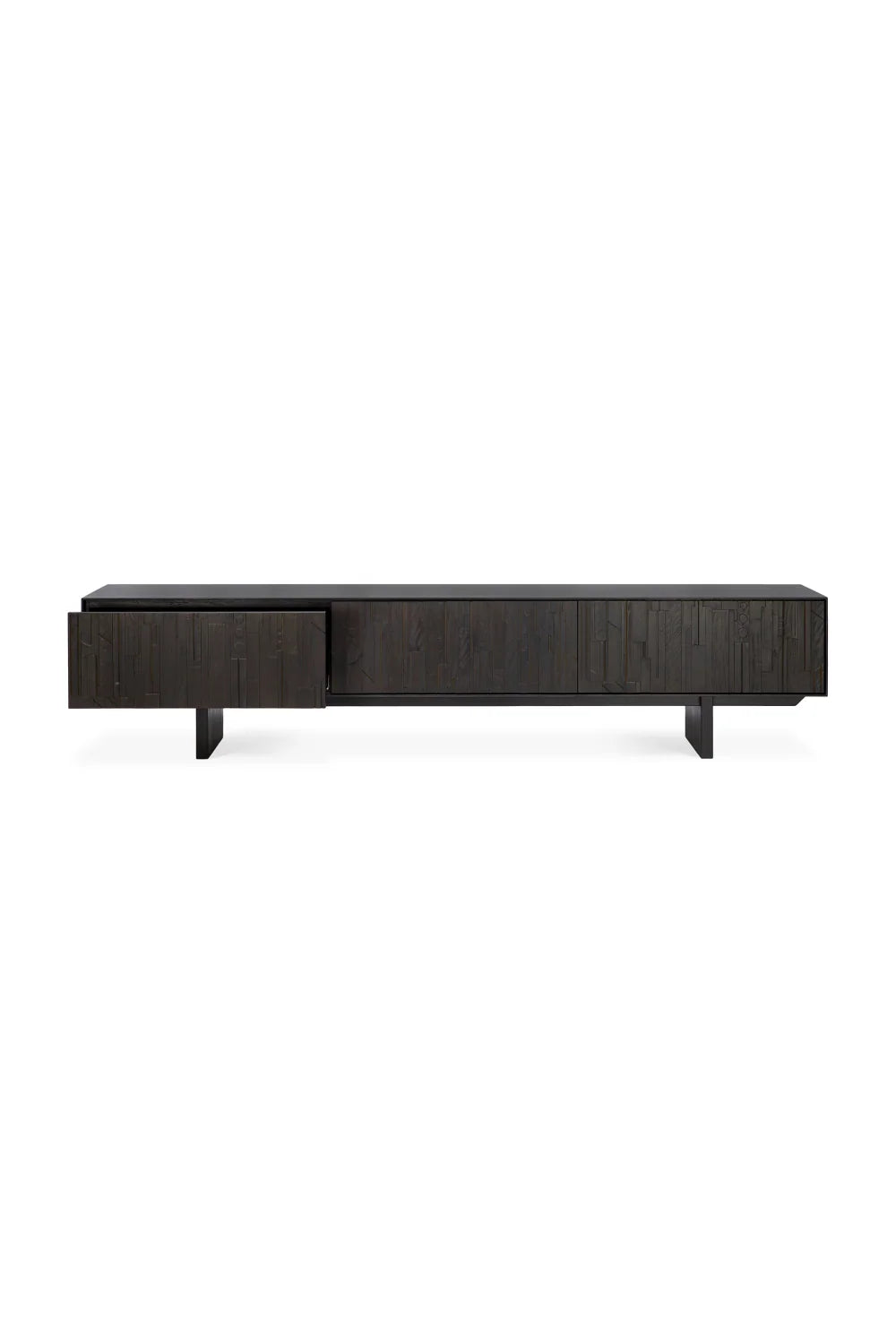 Luxury Black Mahogany TV Cabinet Modern Italian Style for Villa