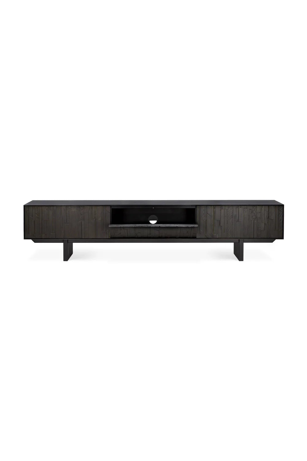 Luxury Black Mahogany TV Cabinet Modern Italian Style for Villa