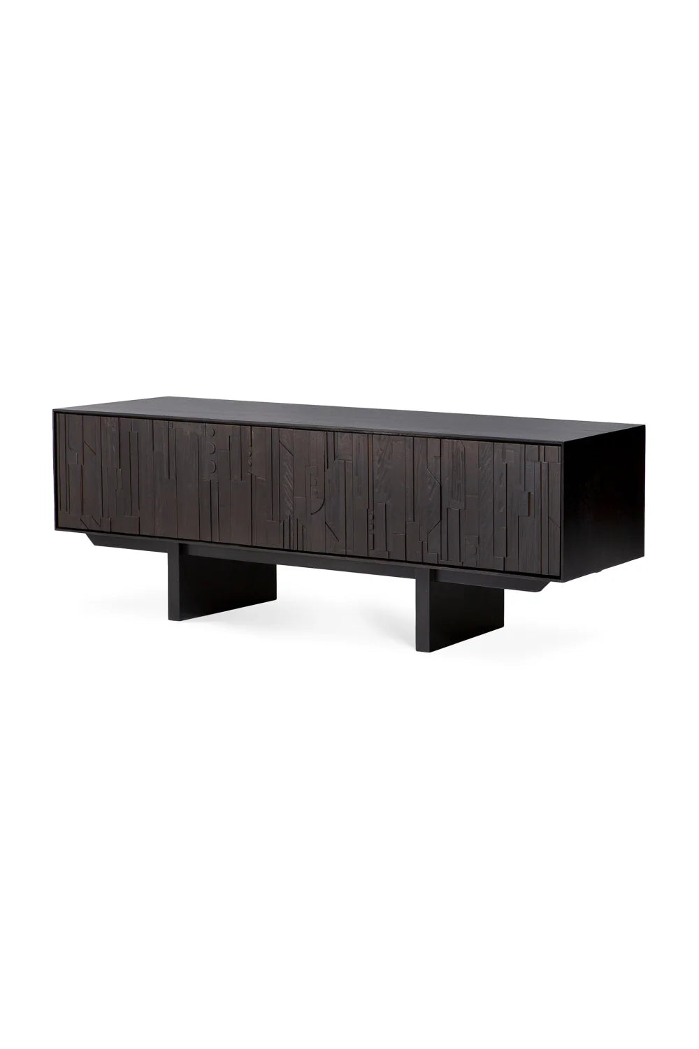 Luxury Black Mahogany TV Cabinet Modern Italian Style for Villa