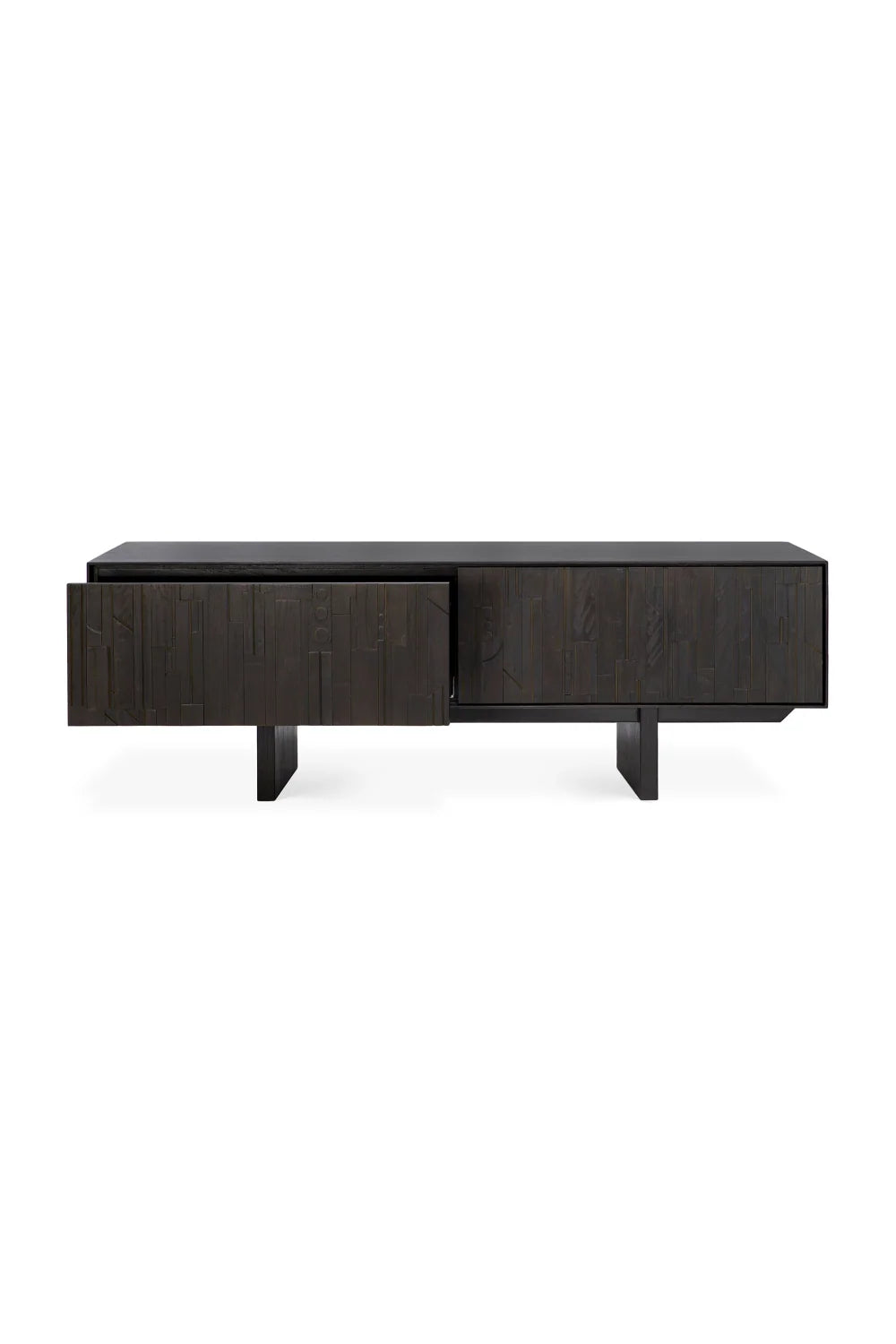 Luxury Black Mahogany TV Cabinet Modern Italian Style for Villa