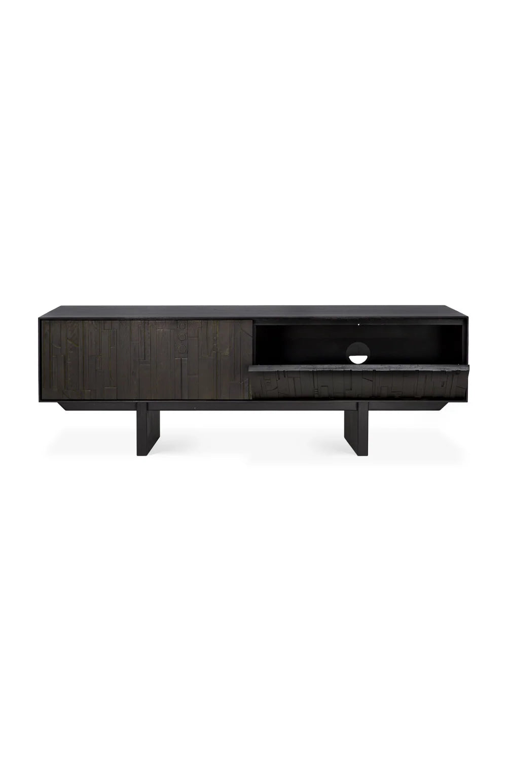 Luxury Black Mahogany TV Cabinet Modern Italian Style for Villa