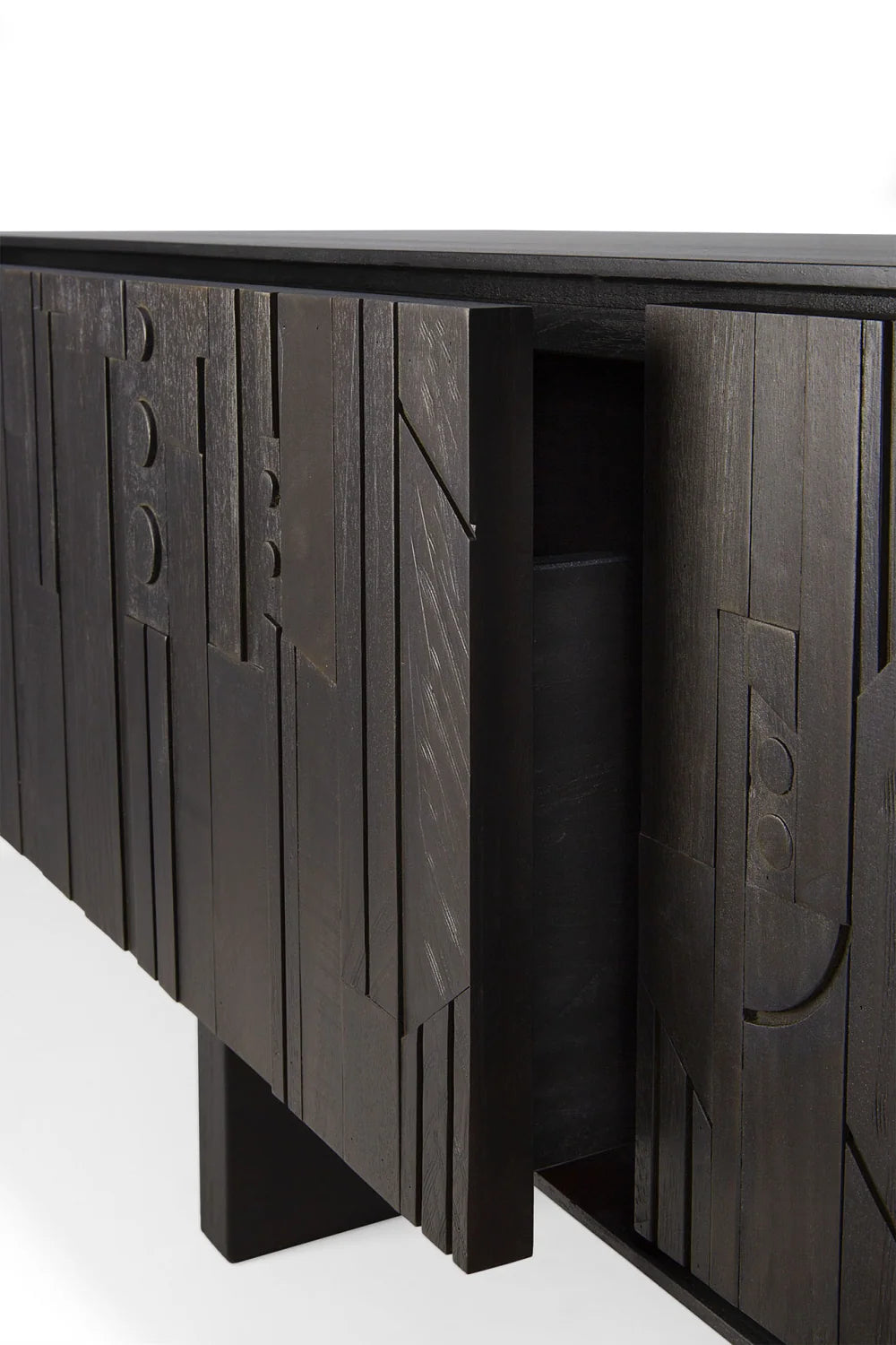 Luxury Black Mahogany TV Cabinet Modern Italian Style for Villa