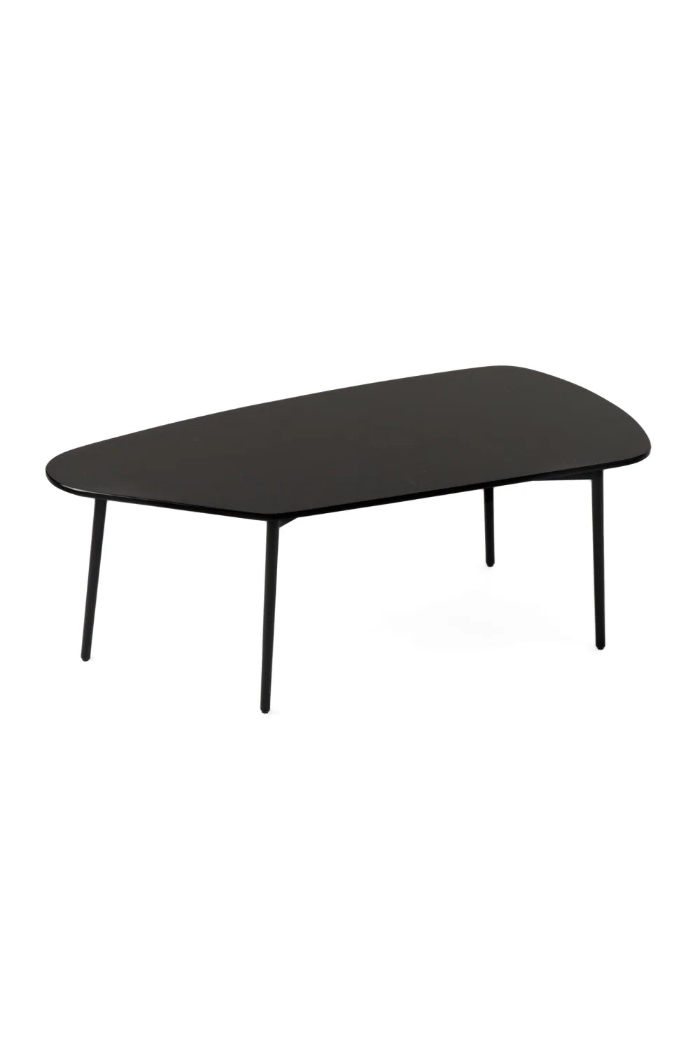 Luxury Black Marble Freeform Coffee Table Modern Italian Style for Villa