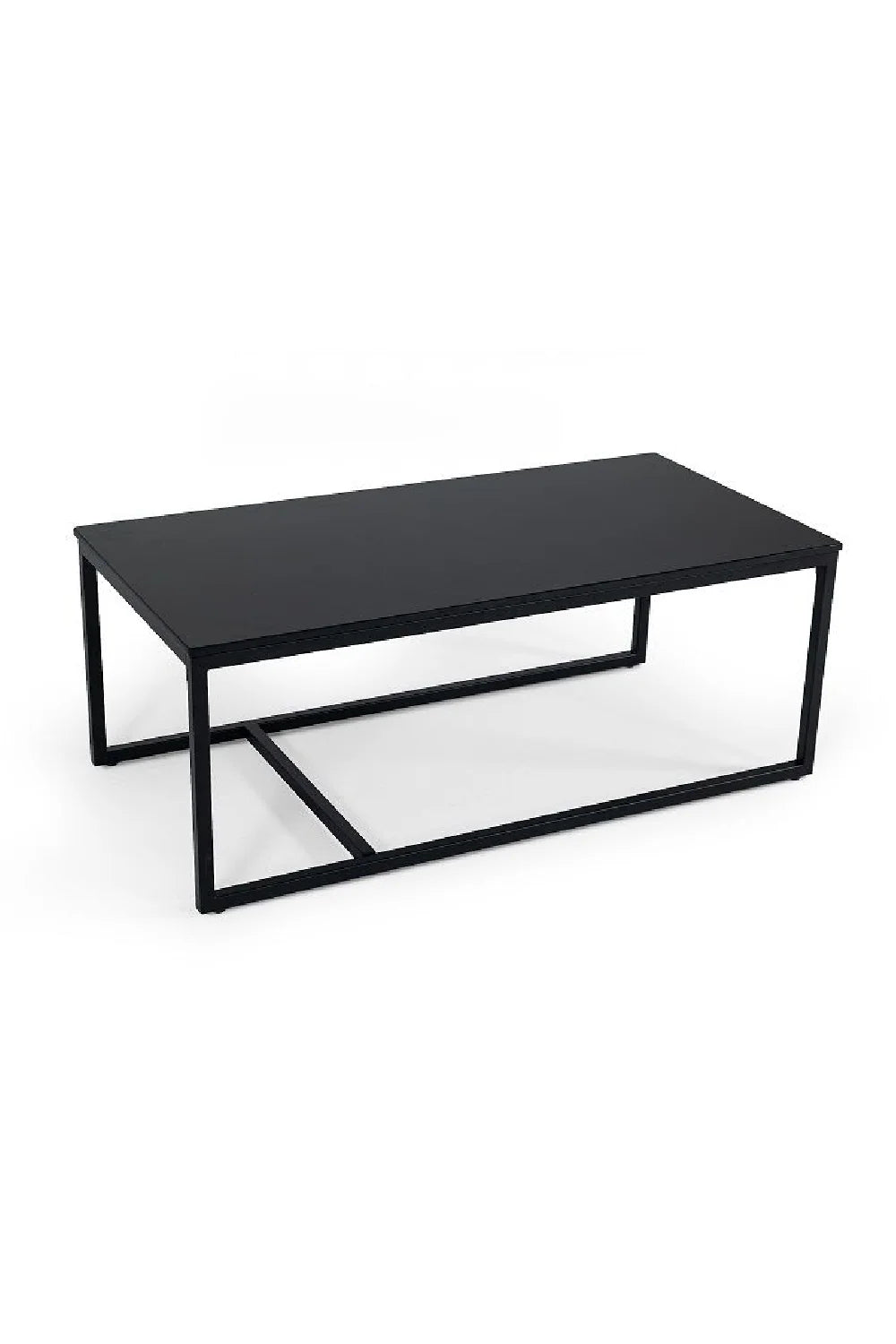 Luxury Black Marble Rectangular Coffee Table Modern Italian Style for Villa