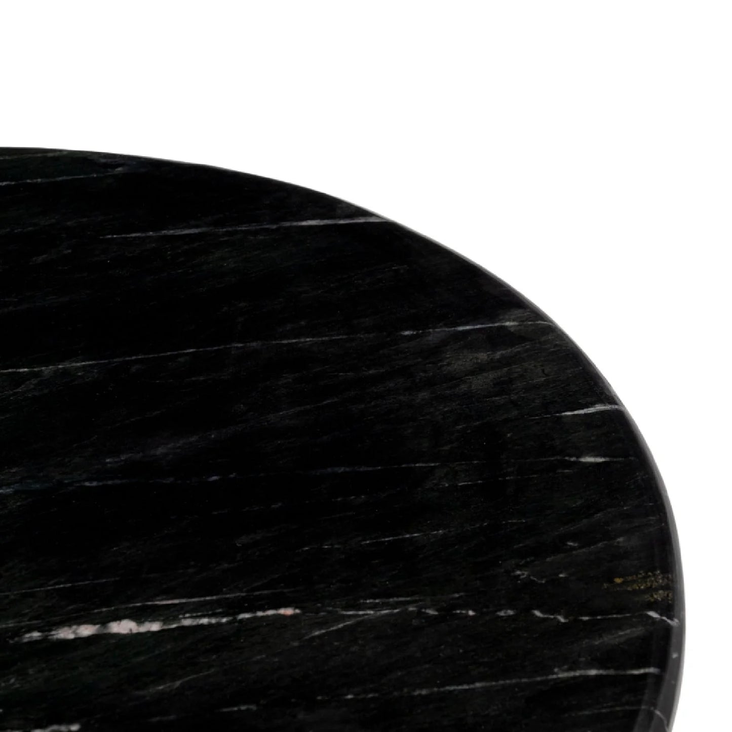 Luxury Black Marble Round Coffee Table Modern Italian Style for Villa