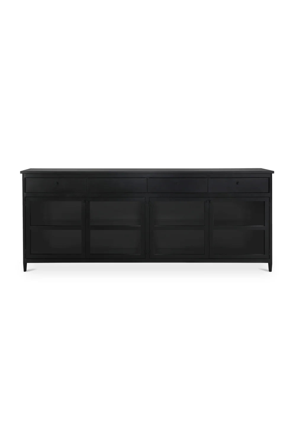 Luxury Black Metal 4-Door Sideboard European Style for Villa
