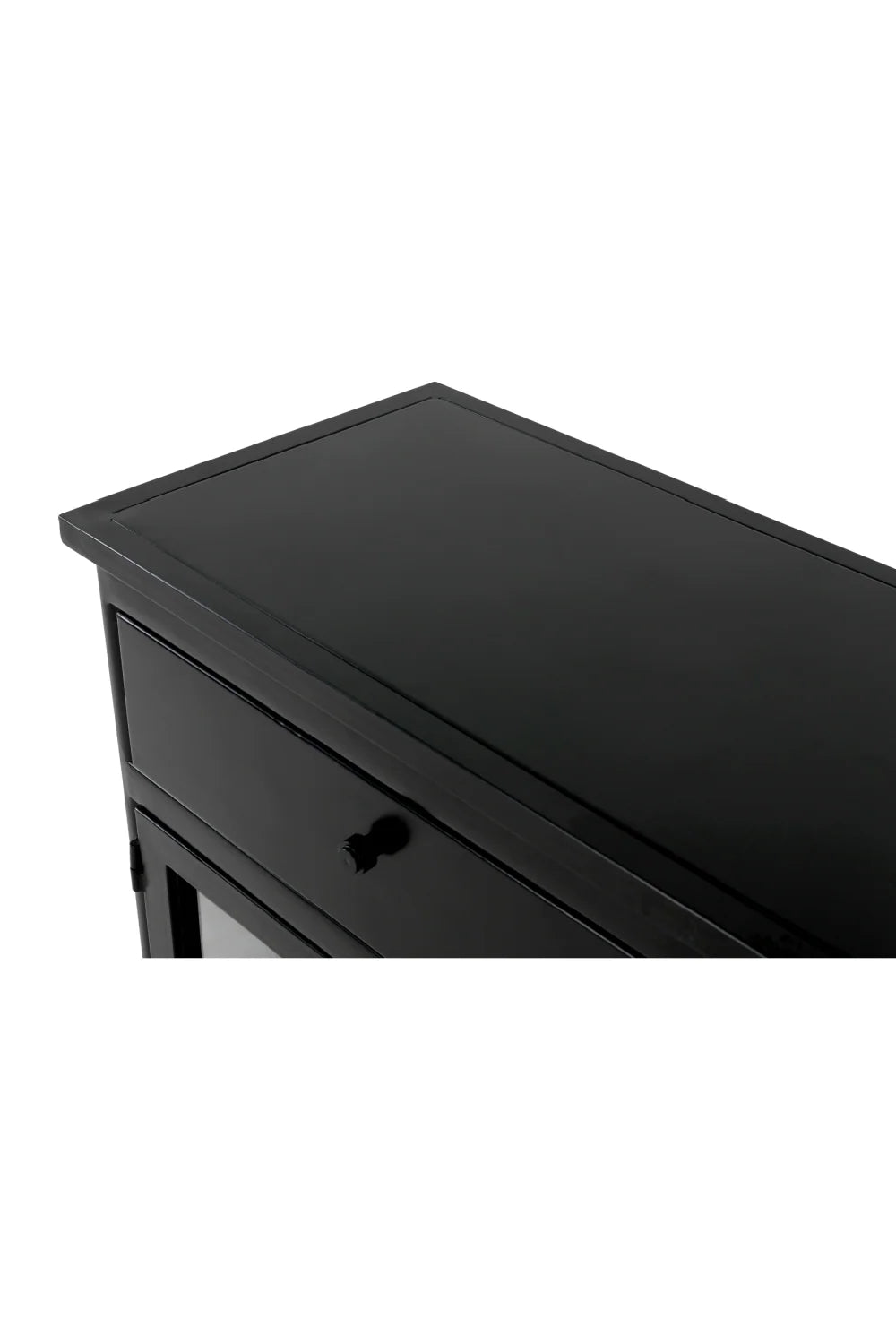 Luxury Black Metal 4-Door Sideboard European Style for Villa