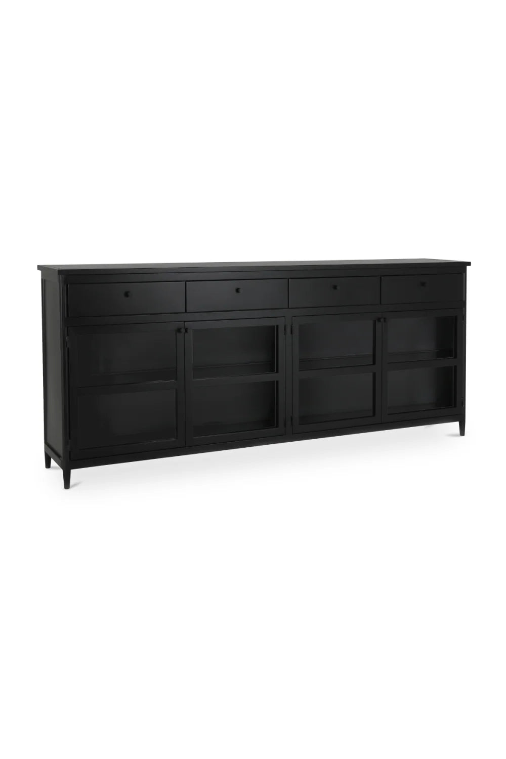 Luxury Black Metal 4-Door Sideboard European Style for Villa