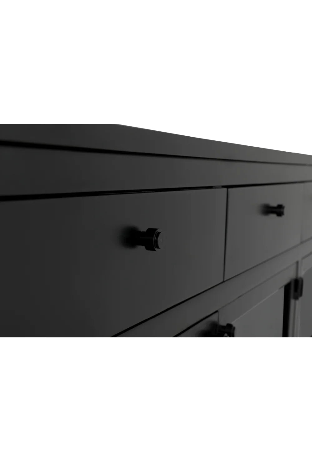 Luxury Black Metal 4-Door Sideboard European Style for Villa