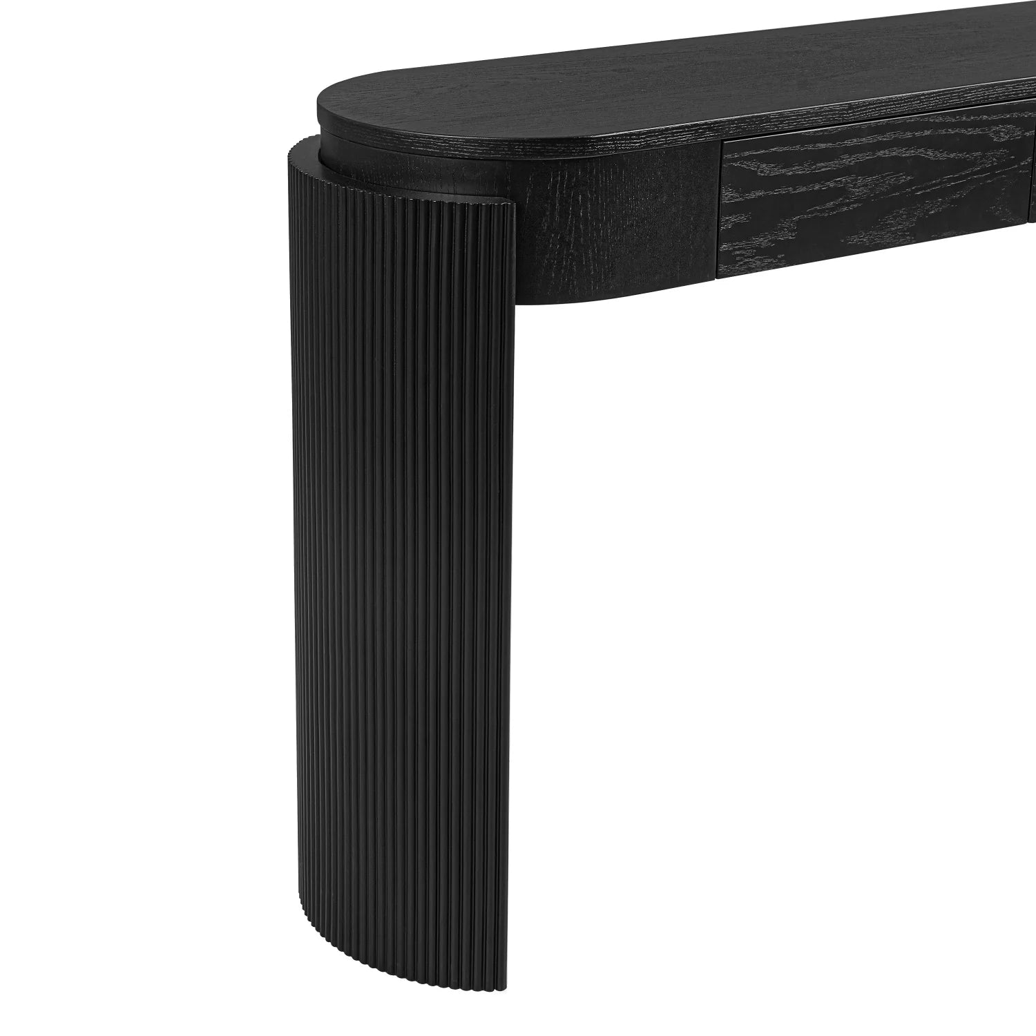 Luxury Black Natural Wood Console Table Modern Italian Style for Villa