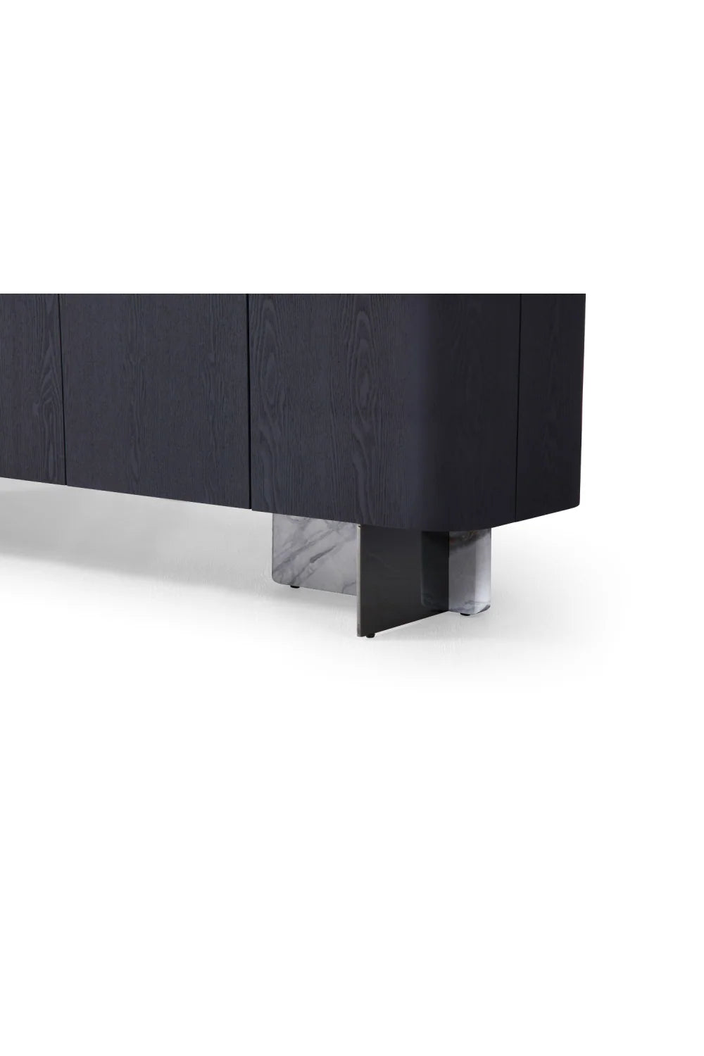 Luxury Black Oak 4-Door Sideboard European Style for Villa