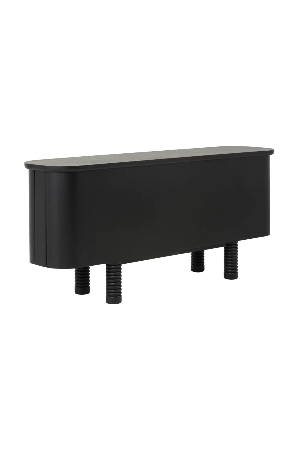 Luxury Black Oak 4-Door Sideboard European Style for Villa