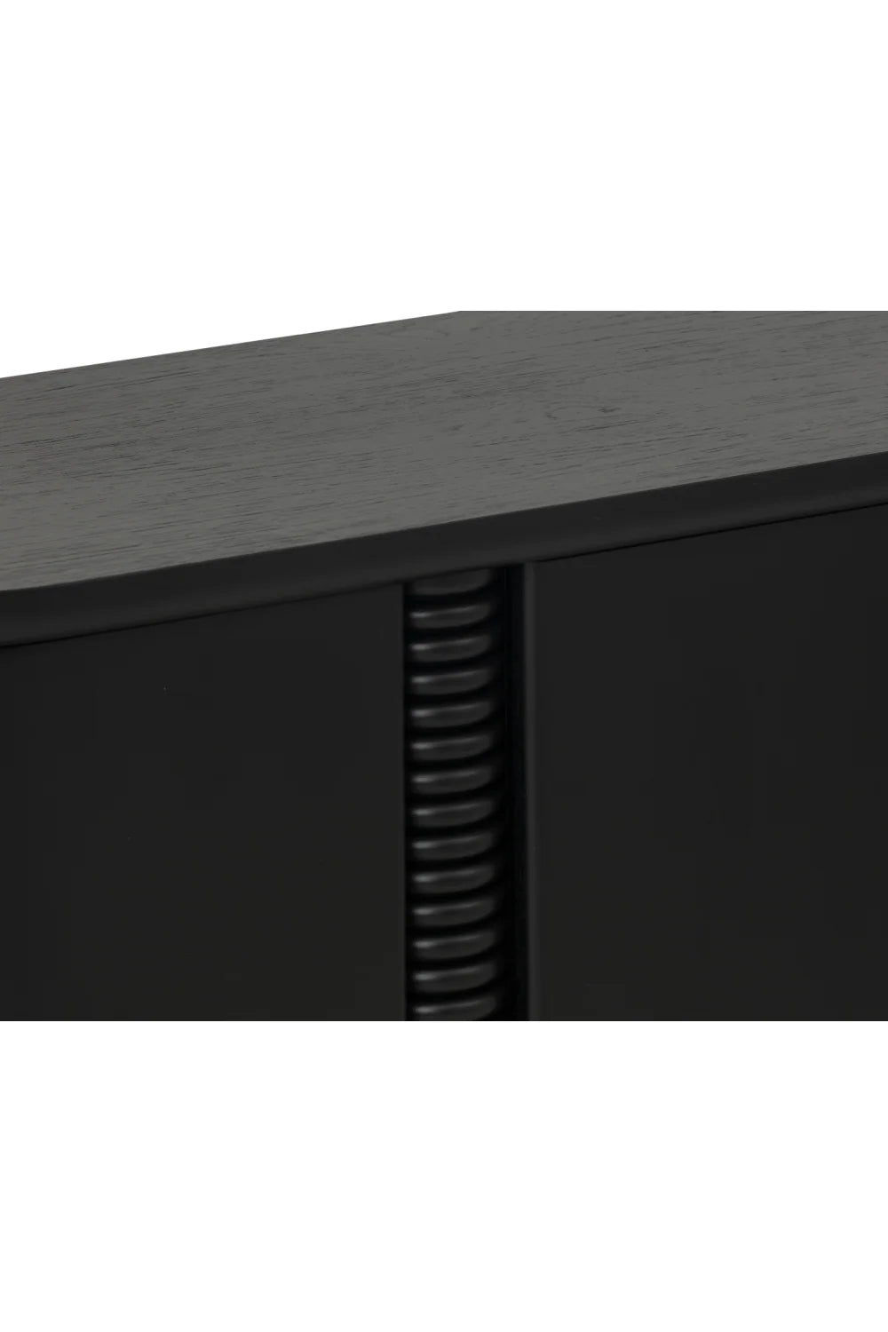 Luxury Black Oak 4-Door Sideboard European Style for Villa