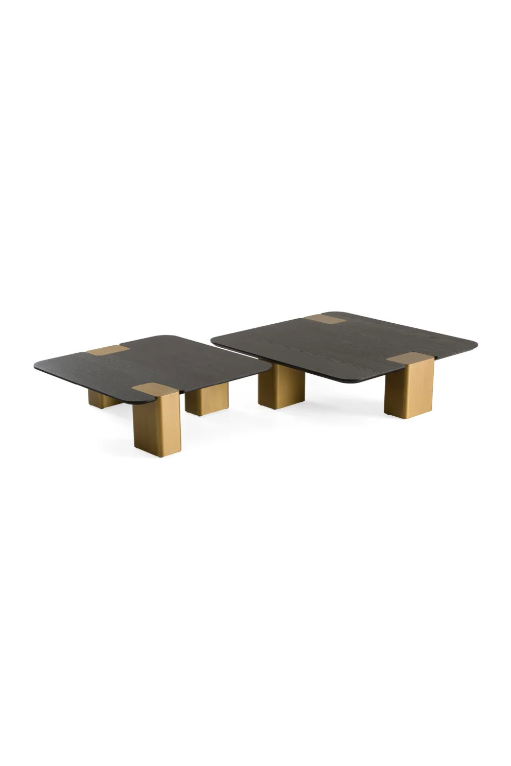 Luxury Black Oak Nesting Tables Modern Italian Style for Villa