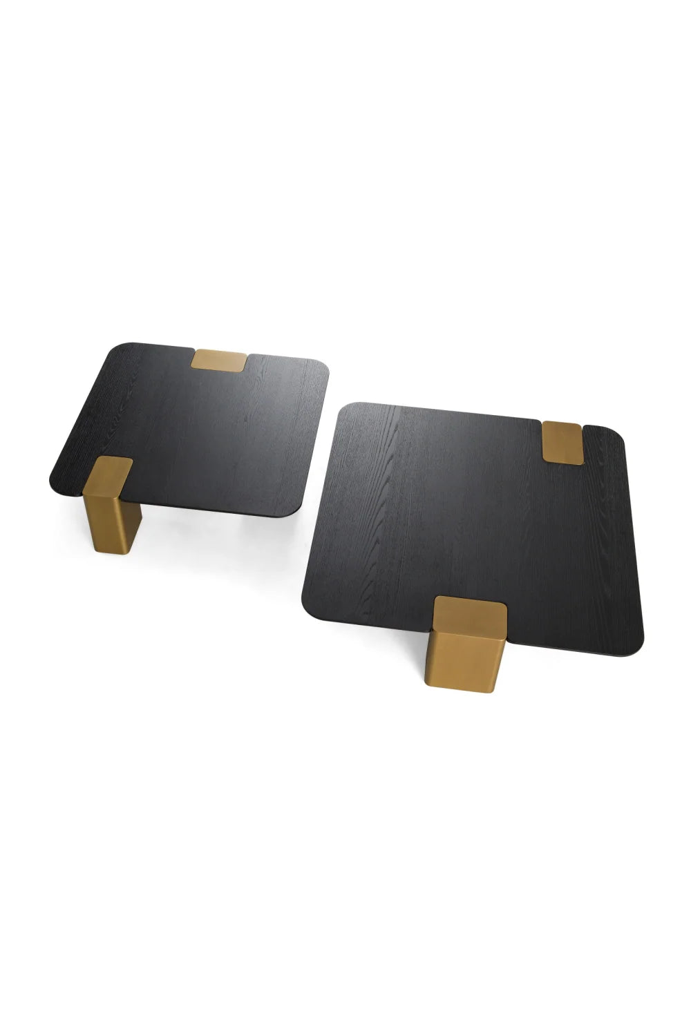 Luxury Black Oak Nesting Tables Modern Italian Style for Villa