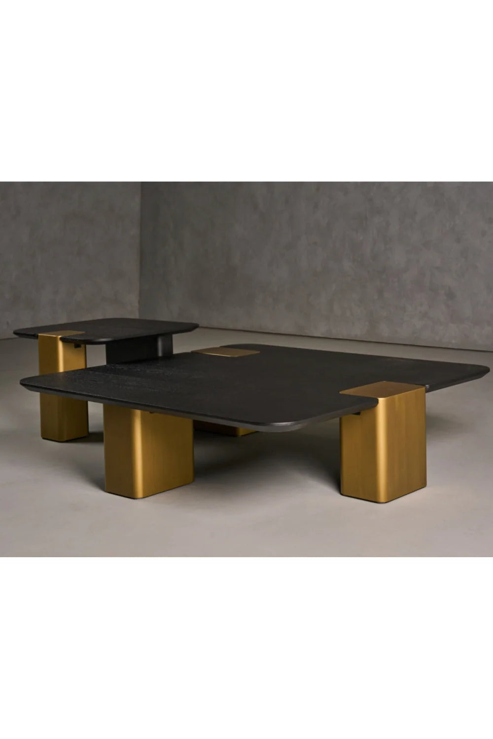 Luxury Black Oak Nesting Tables Modern Italian Style for Villa