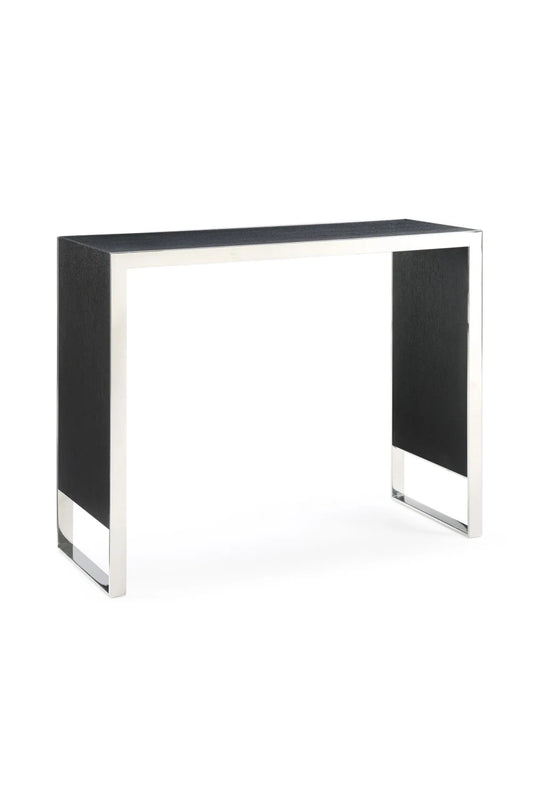 Luxury Black Oak Rectangular Bar Table Modern Italian Style for Villa