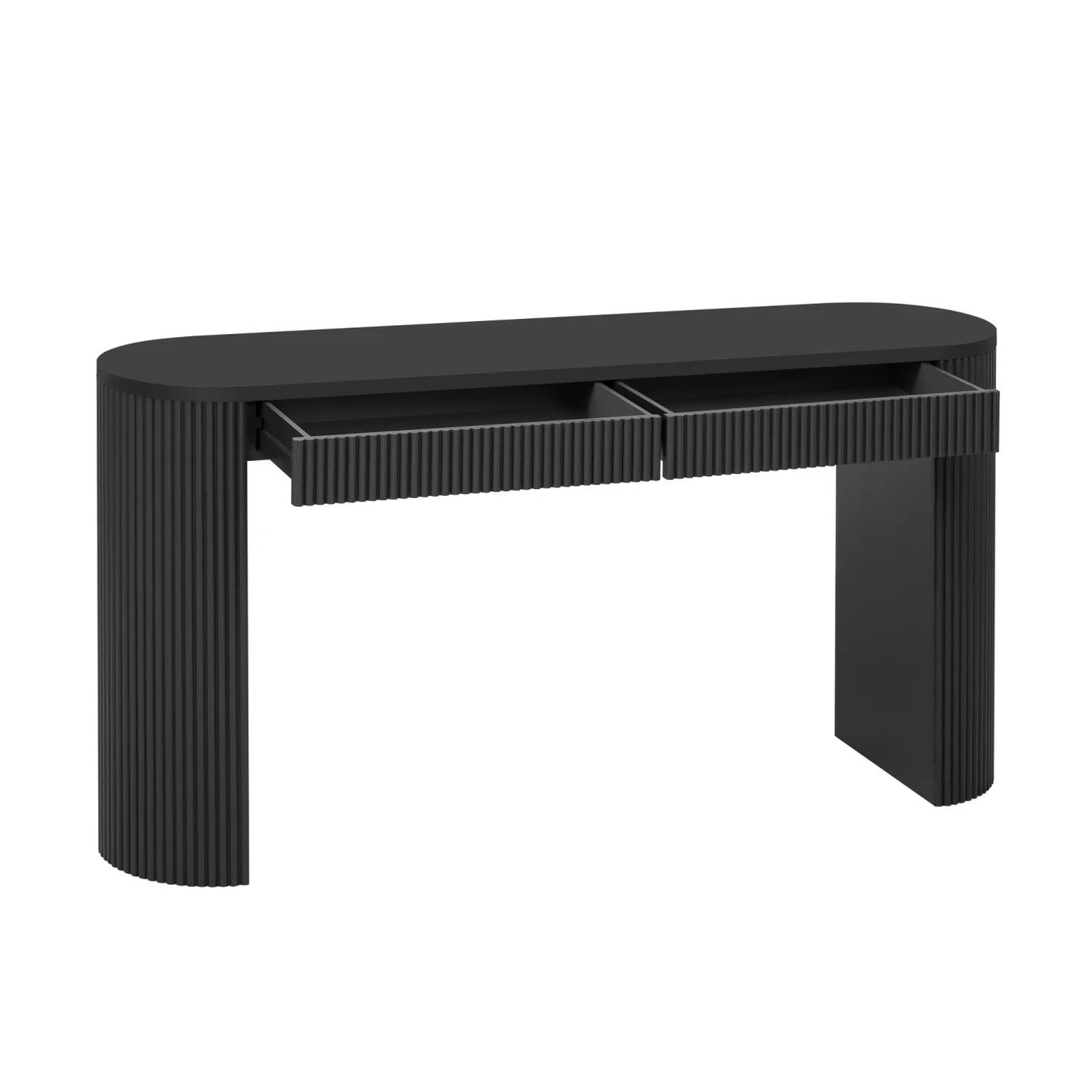 Luxury Black Pine Veneer Console Table Modern Italian Style for Villa