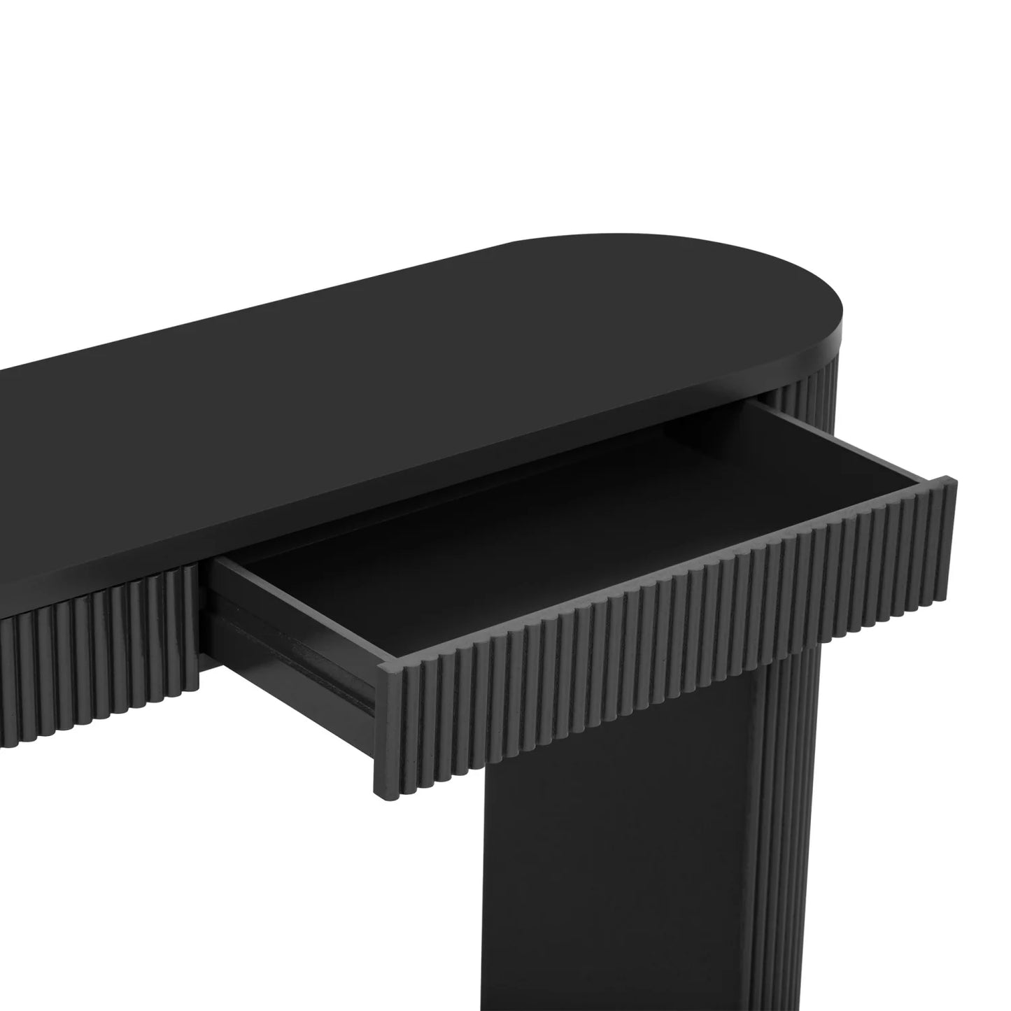 Luxury Black Pine Veneer Console Table Modern Italian Style for Villa