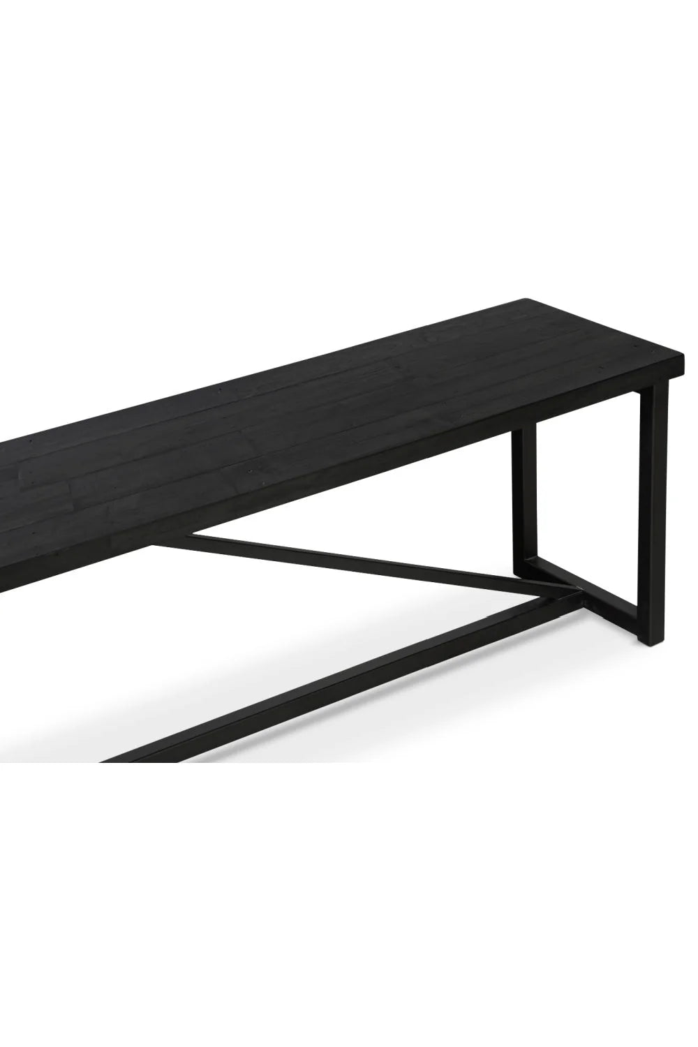 Luxury Black Pine Wood Bench European Style for Villa