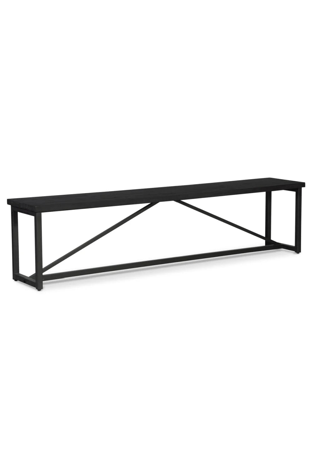 Luxury Black Pine Wood Bench European Style for Villa
