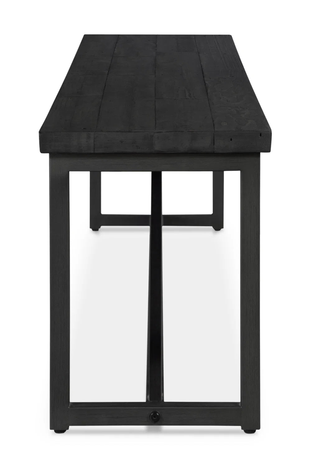 Luxury Black Pine Wood Bench European Style for Villa