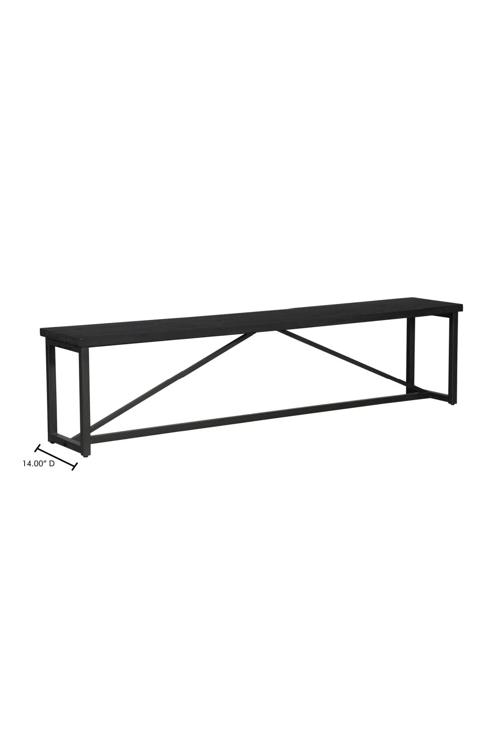 Luxury Black Pine Wood Bench European Style for Villa