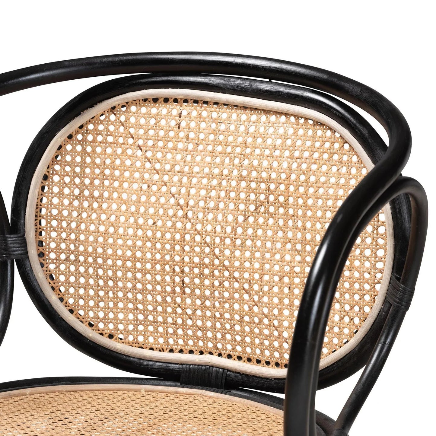 Luxury Black Rattan Modern Dining Chair European Style for Villa