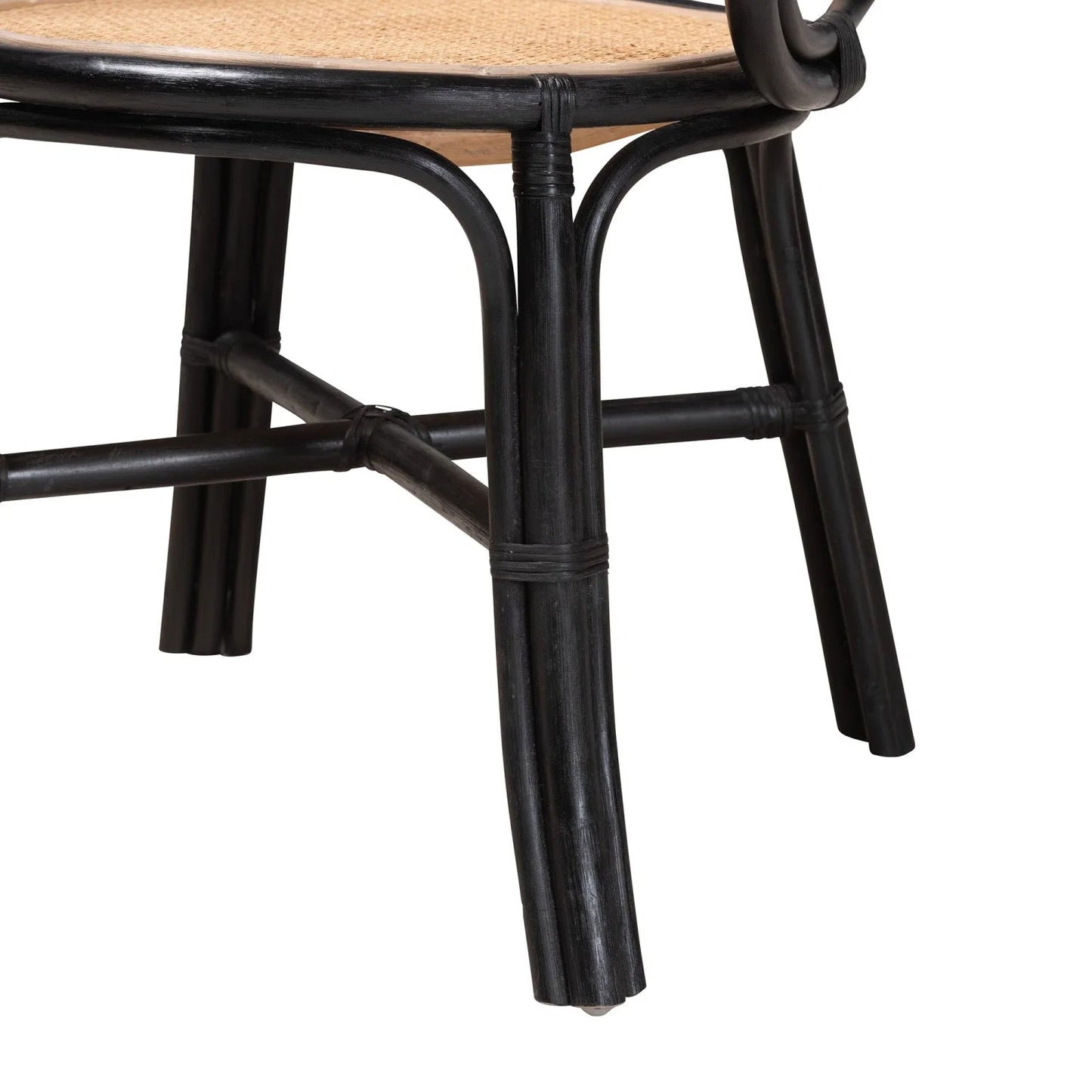 Luxury Black Rattan Modern Dining Chair European Style for Villa