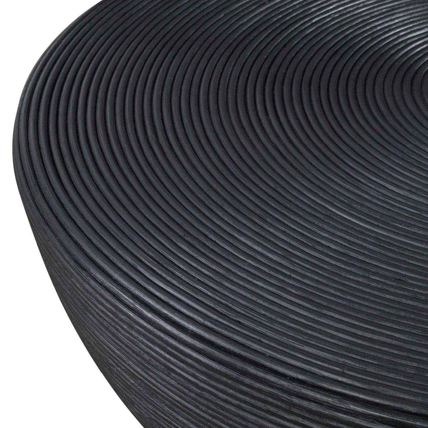 Luxury Black Rattan Round Coffee Table Modern Italian Style for Villa