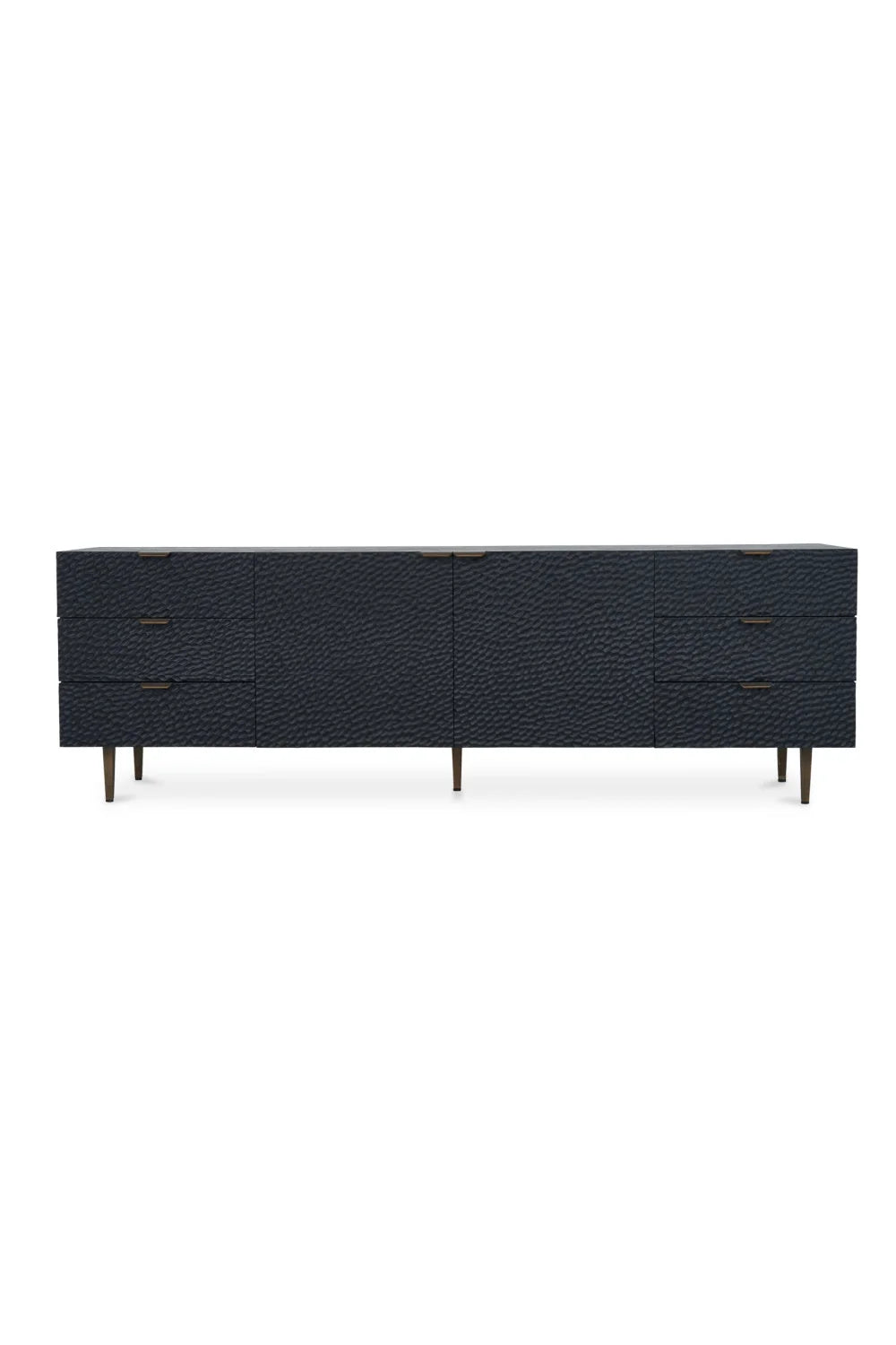 Luxury Black Relief Carved Oak Sideboard European Style for Villa