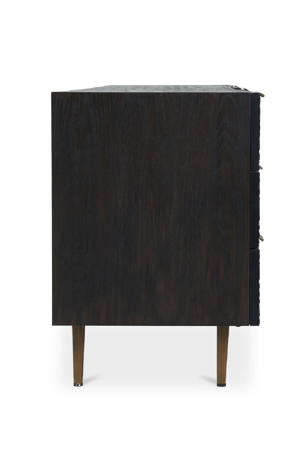 Luxury Black Relief Carved Oak Sideboard European Style for Villa