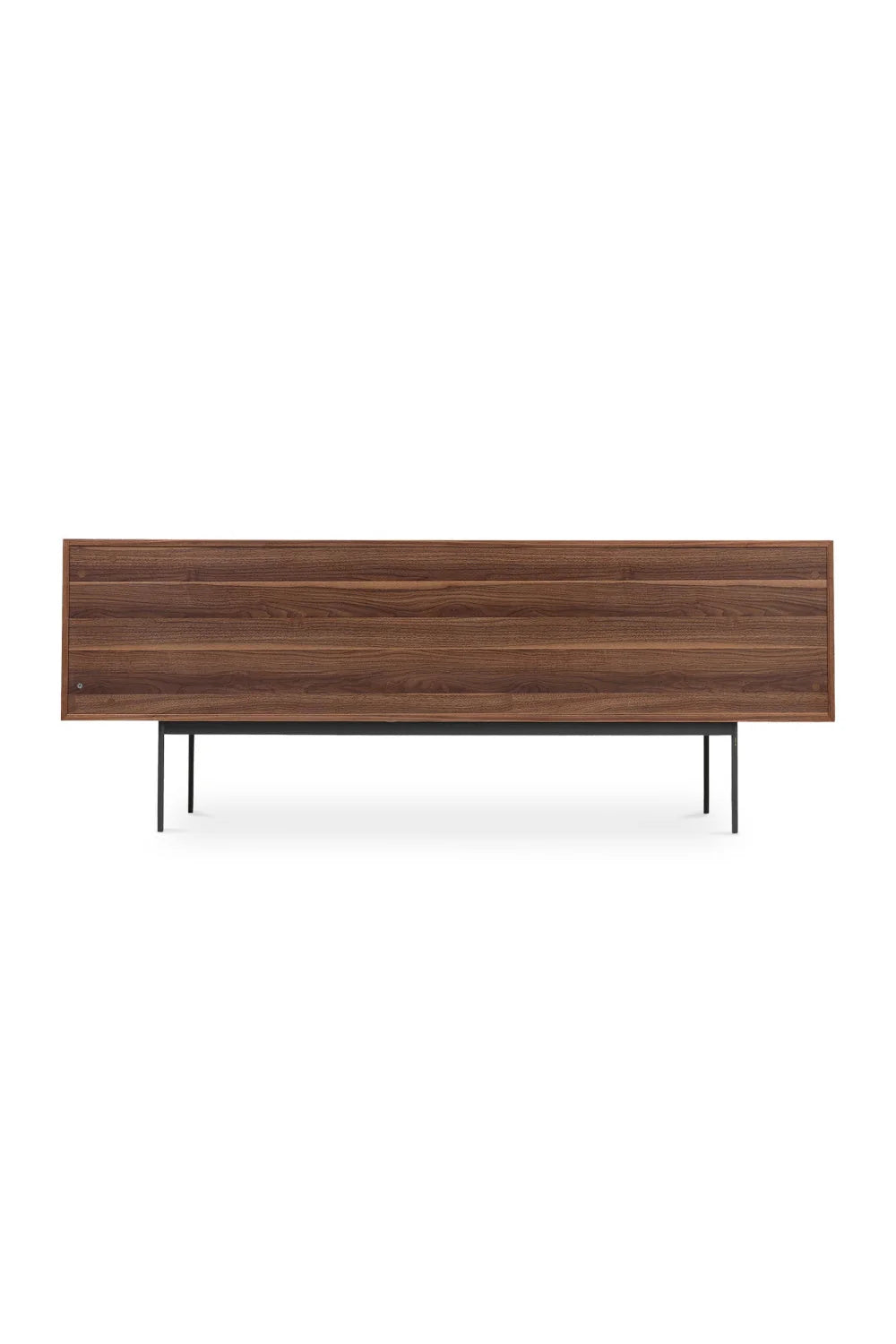Luxury Black Ribbed 4-Door Sideboard European Style for Villa