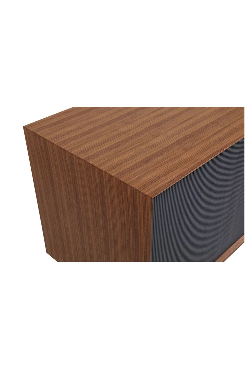 Luxury Black Ribbed 4-Door Sideboard European Style for Villa