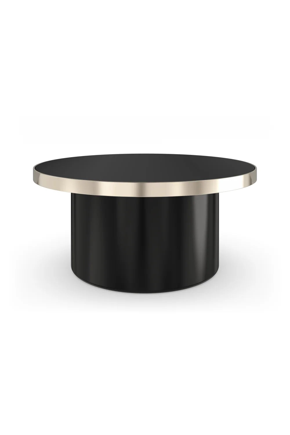 Luxury Black Round Coffee Table Modern Italian Style for Villa
