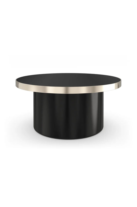Luxury Black Round Coffee Table Modern Italian Style for Villa