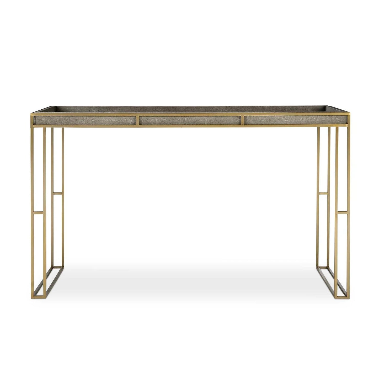 Luxury Black Shagreen Console Table Modern Italian Style for Villa