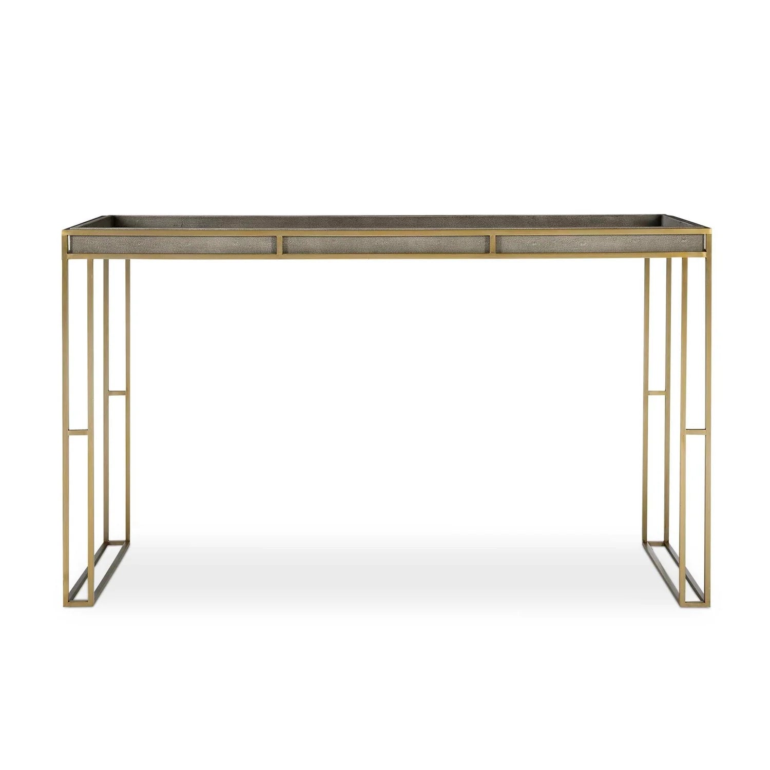 Luxury Black Shagreen Console Table Modern Italian Style for Villa