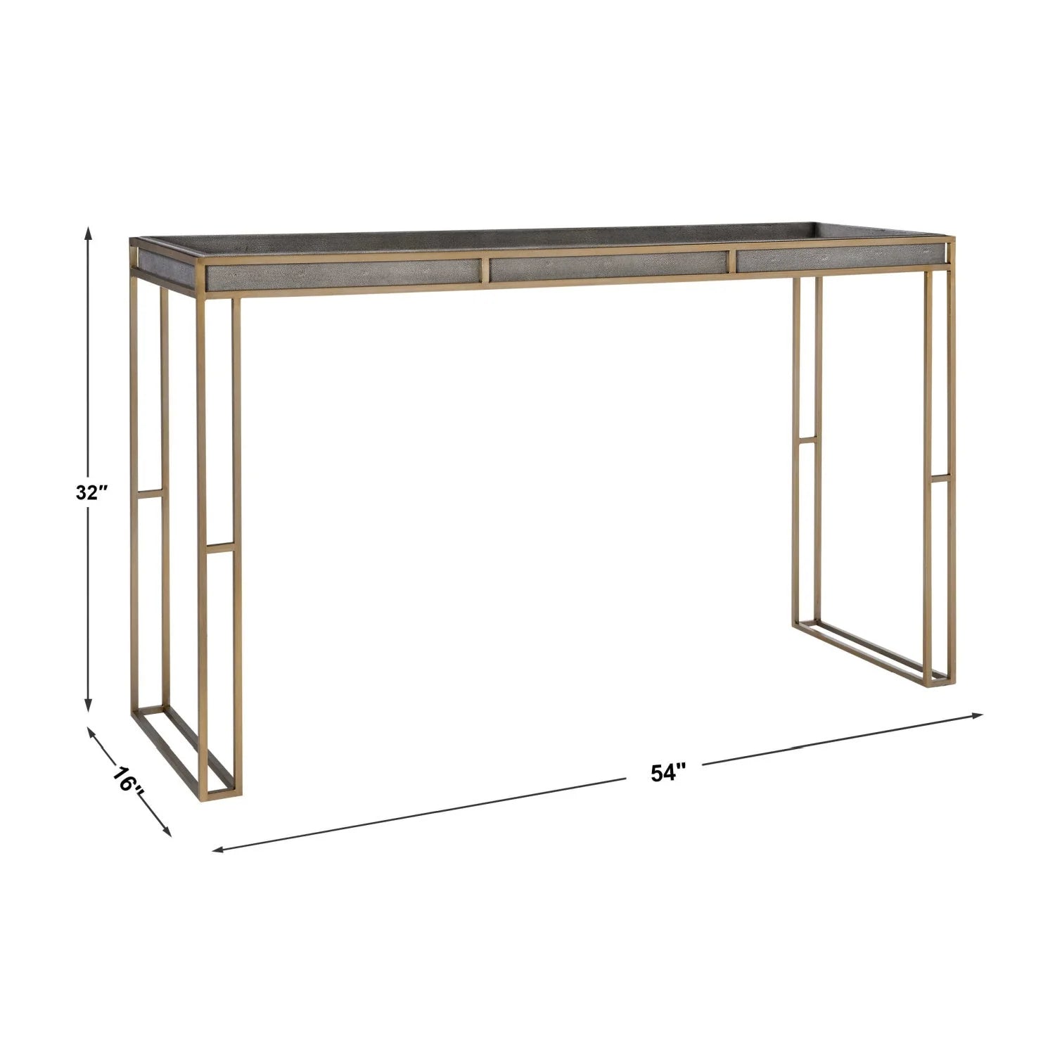 Luxury Black Shagreen Console Table Modern Italian Style for Villa