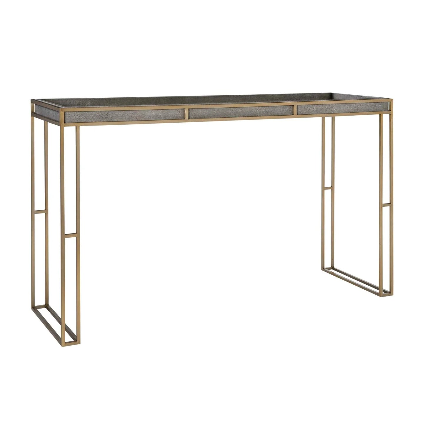 Luxury Black Shagreen Console Table Modern Italian Style for Villa