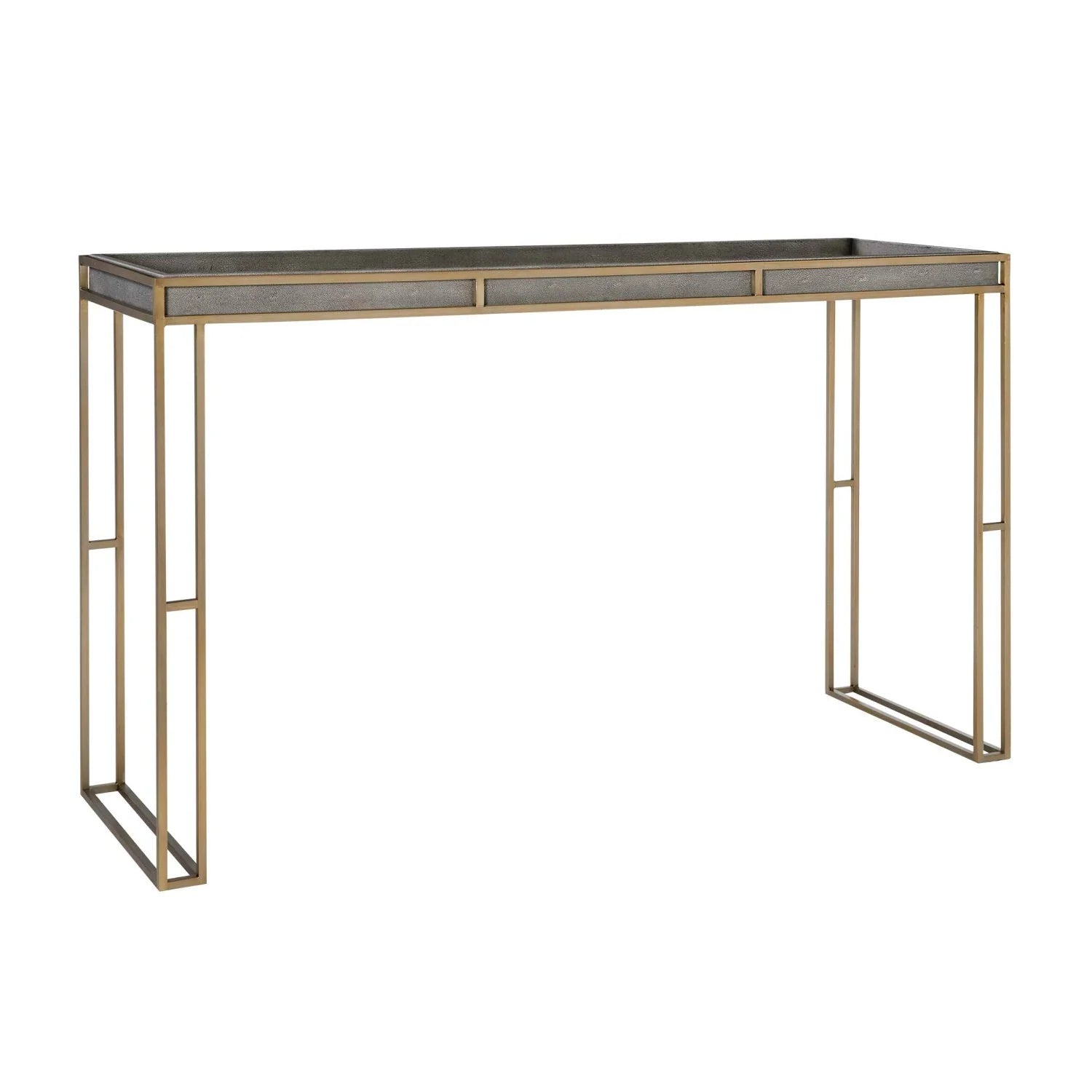 Luxury Black Shagreen Console Table Modern Italian Style for Villa