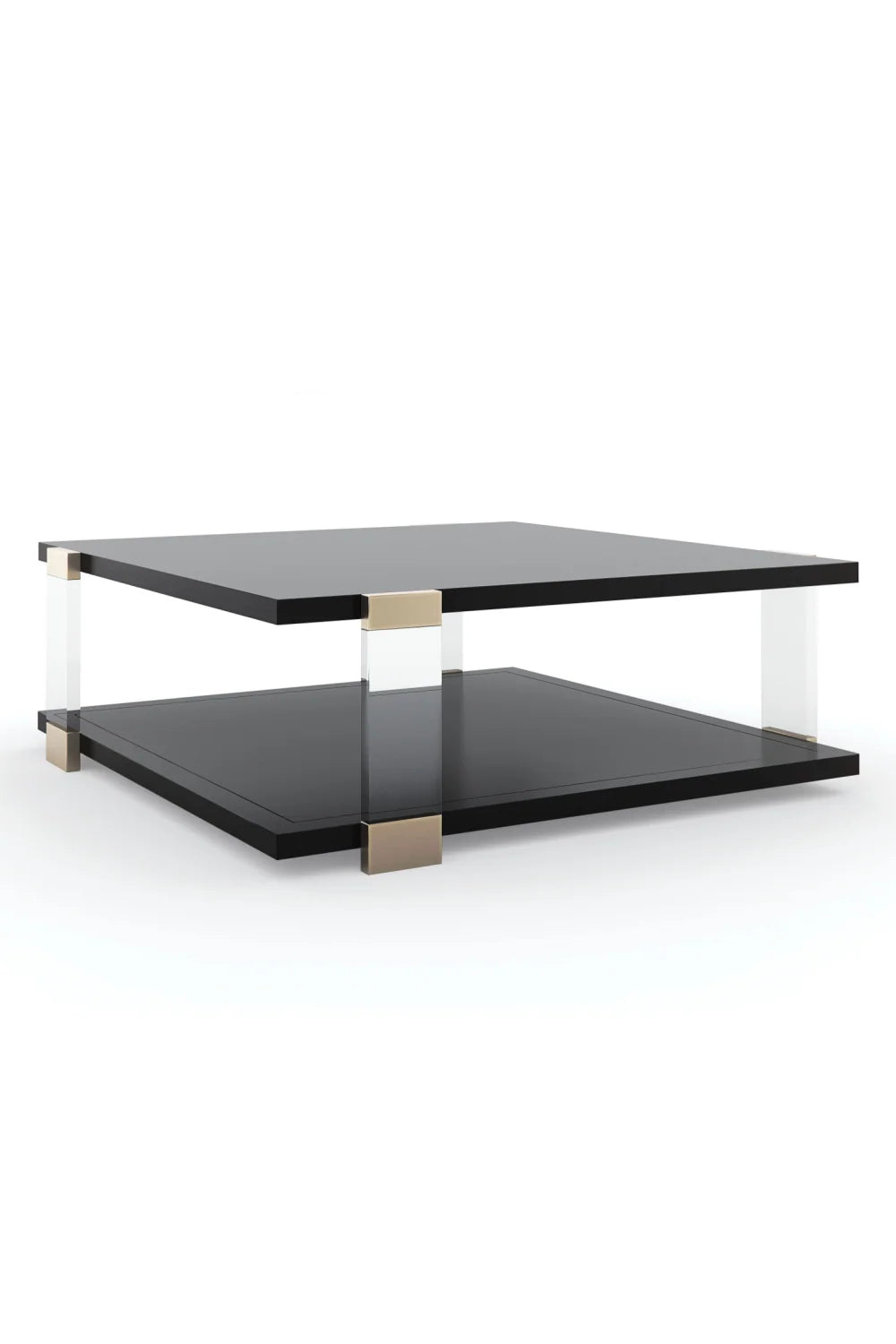 Luxury Black Square Coffee Table Modern Italian Style for Villa