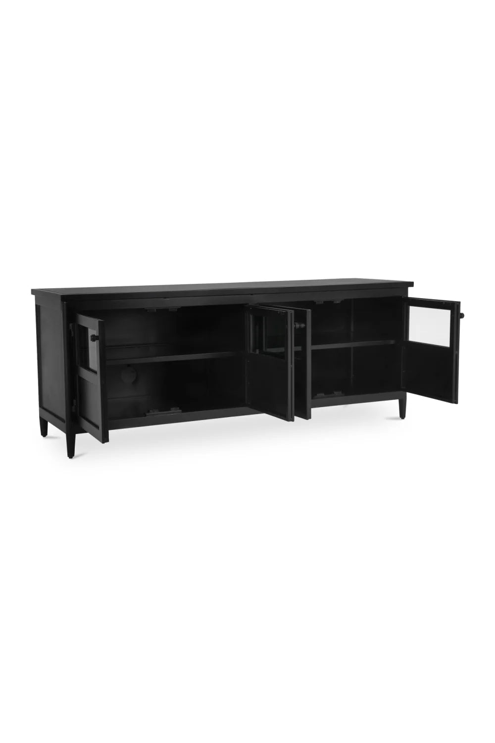 Luxury Black Steel Media Unit Modern Italian Style for Villa