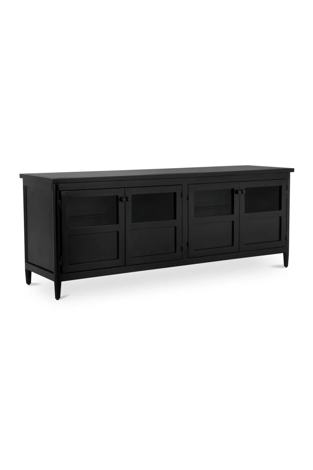 Luxury Black Steel Media Unit Modern Italian Style for Villa